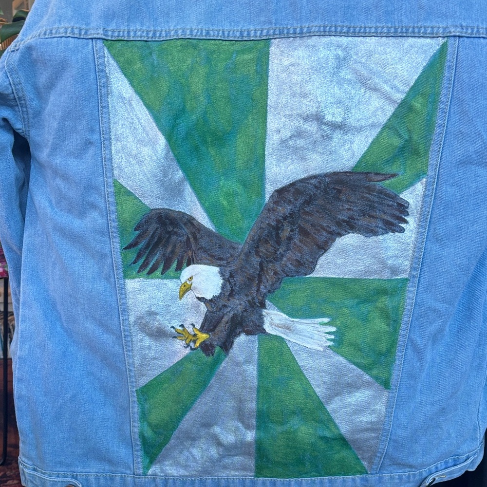 Women's Philadelphia Eagles Blue Jean Jacket GO BIRDS